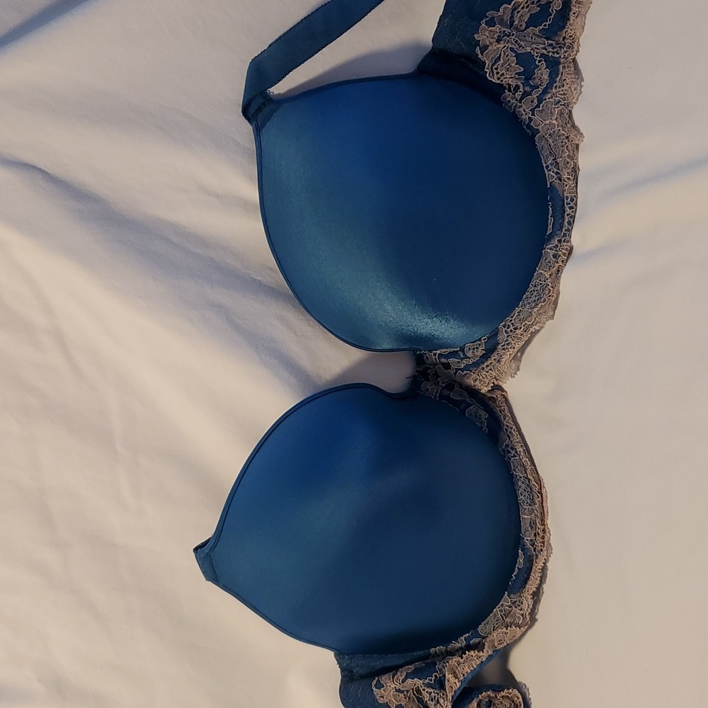 Wacoal lace affair t-shirt bra 36DD teal